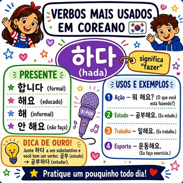 Mapa mental: verbo 하다 (FAZER)
